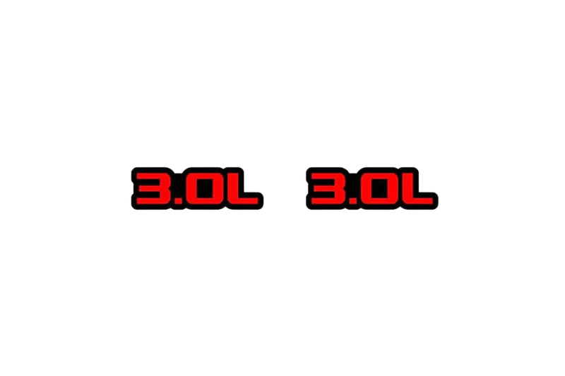 Car emblem badge for fenders with 3.0L logo