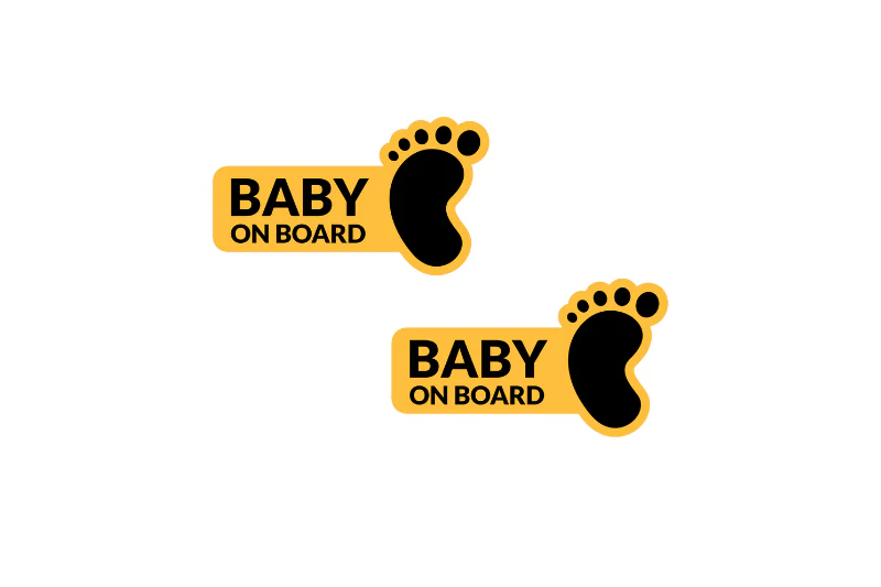Car emblem badge for fenders with Baby on Board logo