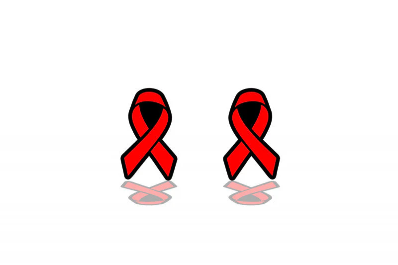 Car emblem badge for fenders with Cancer Ribbon logo