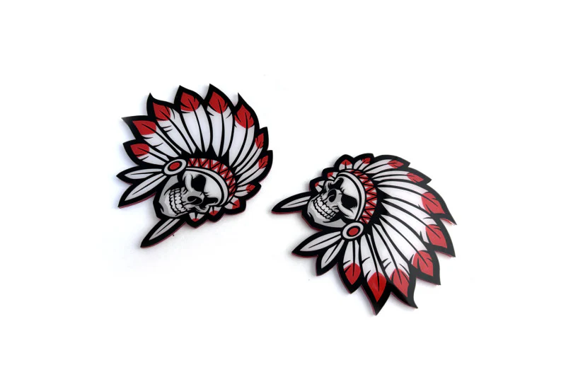 Car emblem badge for fenders with Indian Skull Chief logo - Image 4