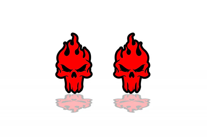 Car emblem badge for fenders with Skull logo