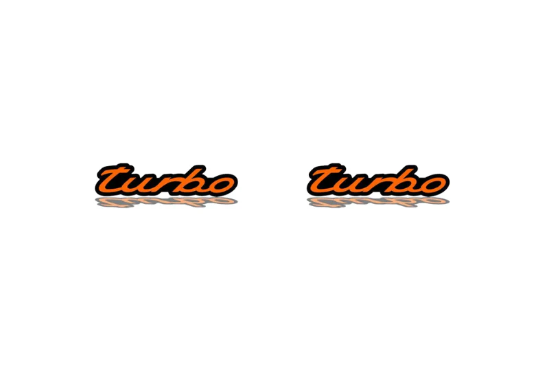 Car emblem badge for fenders with Turbo logo