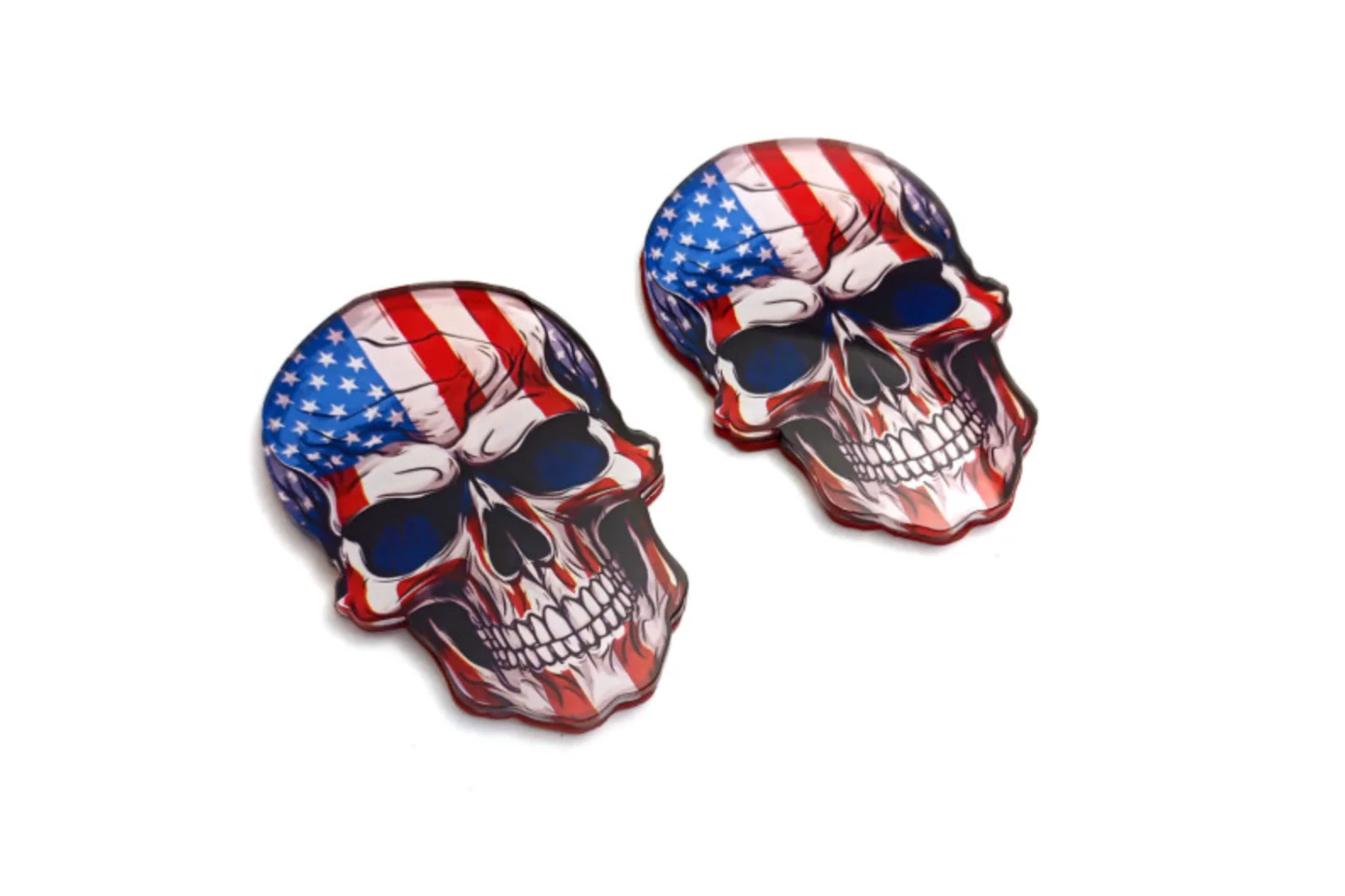 Car Emblem Badge for Fenders with USA Flag Skull Logo - Image 2