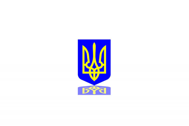 Car emblem badge with coat of arms Ukraine logo