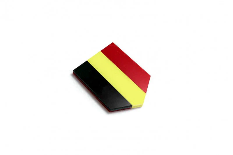 Car emblem badge with flag of Belgium