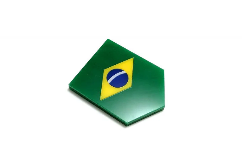 Car emblem badge with flag of Brasil - Image 4