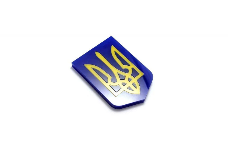 Car emblem badge with flag of Coat of arms of Ukraine - Image 3