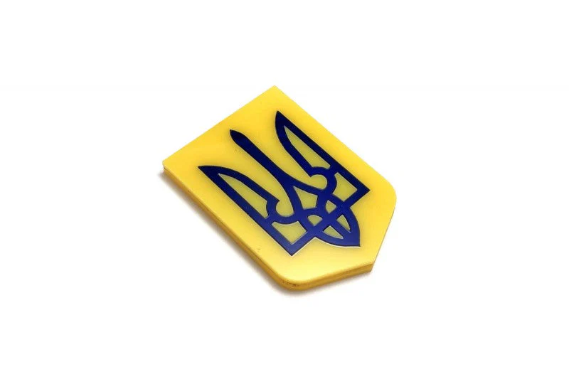 Car emblem badge with flag of Coat of arms of Ukraine - Image 8