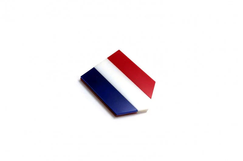 Car emblem badge with flag of France