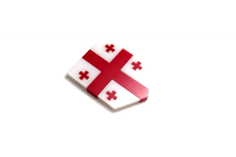 Car emblem badge with flag of Georgia