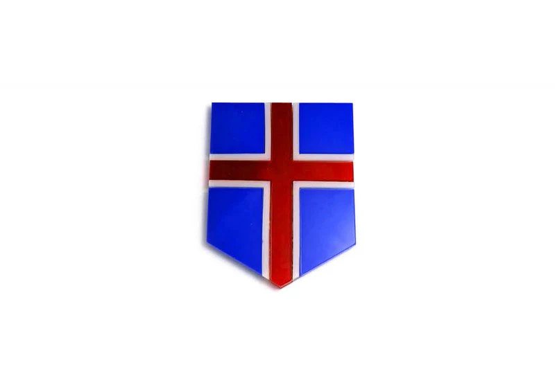 Car emblem badge with flag of Iceland - Image 2