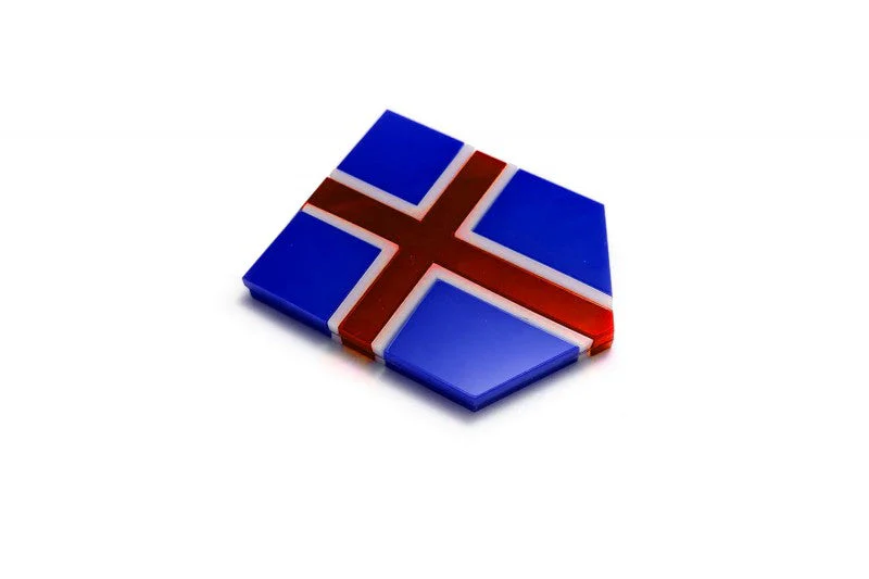 Car emblem badge with flag of Iceland - Image 3
