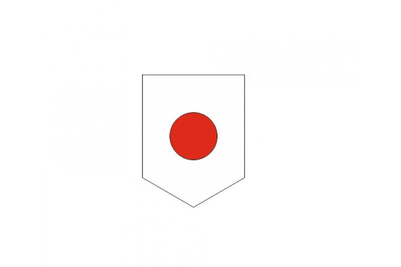 Car emblem badge with flag of Japan