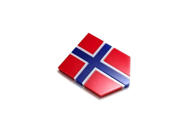 Car emblem badge with flag of Norway