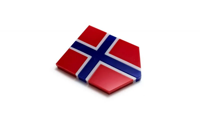 Car emblem badge with flag of Norway - Image 3