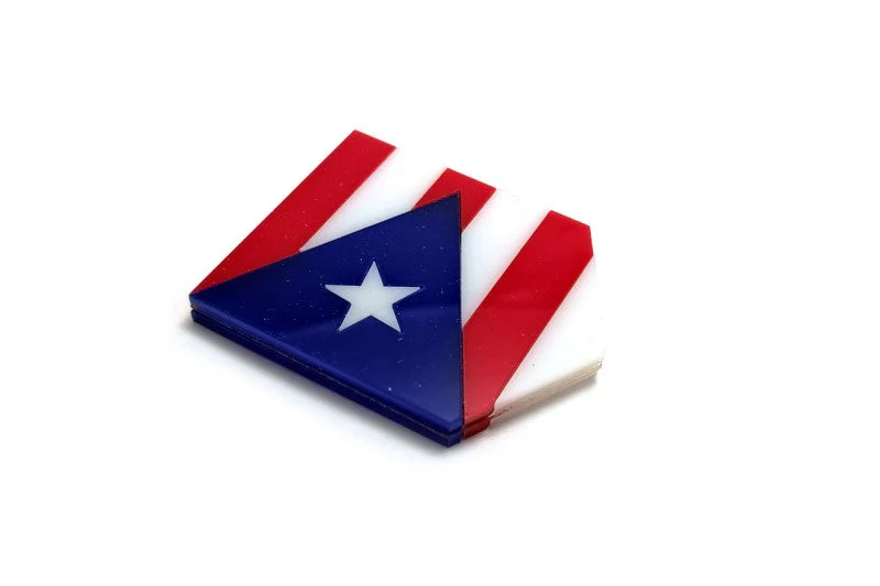 Car emblem badge with flag of Puerto Rico - Image 3