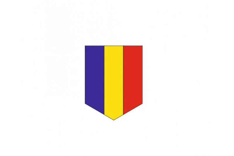 Car emblem badge with flag of Romania