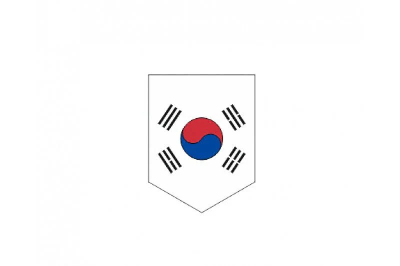Car emblem badge with flag of South Korea