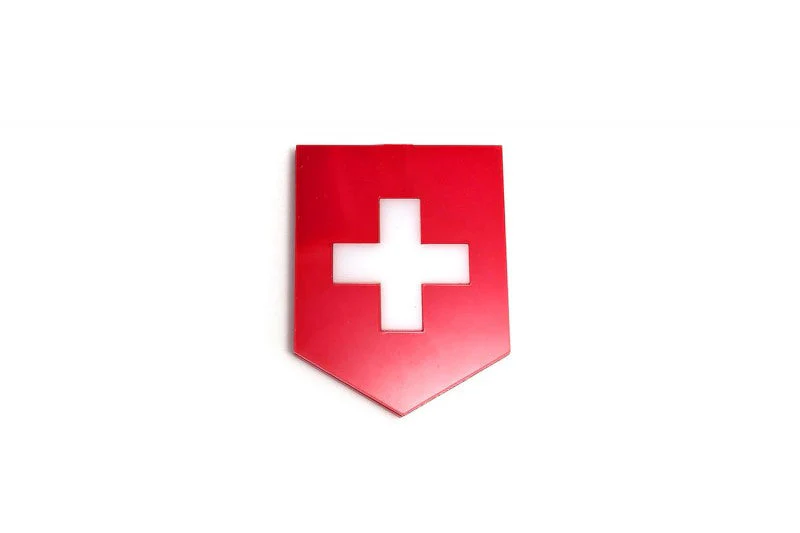 Car emblem badge with flag of Switzerland - Image 2