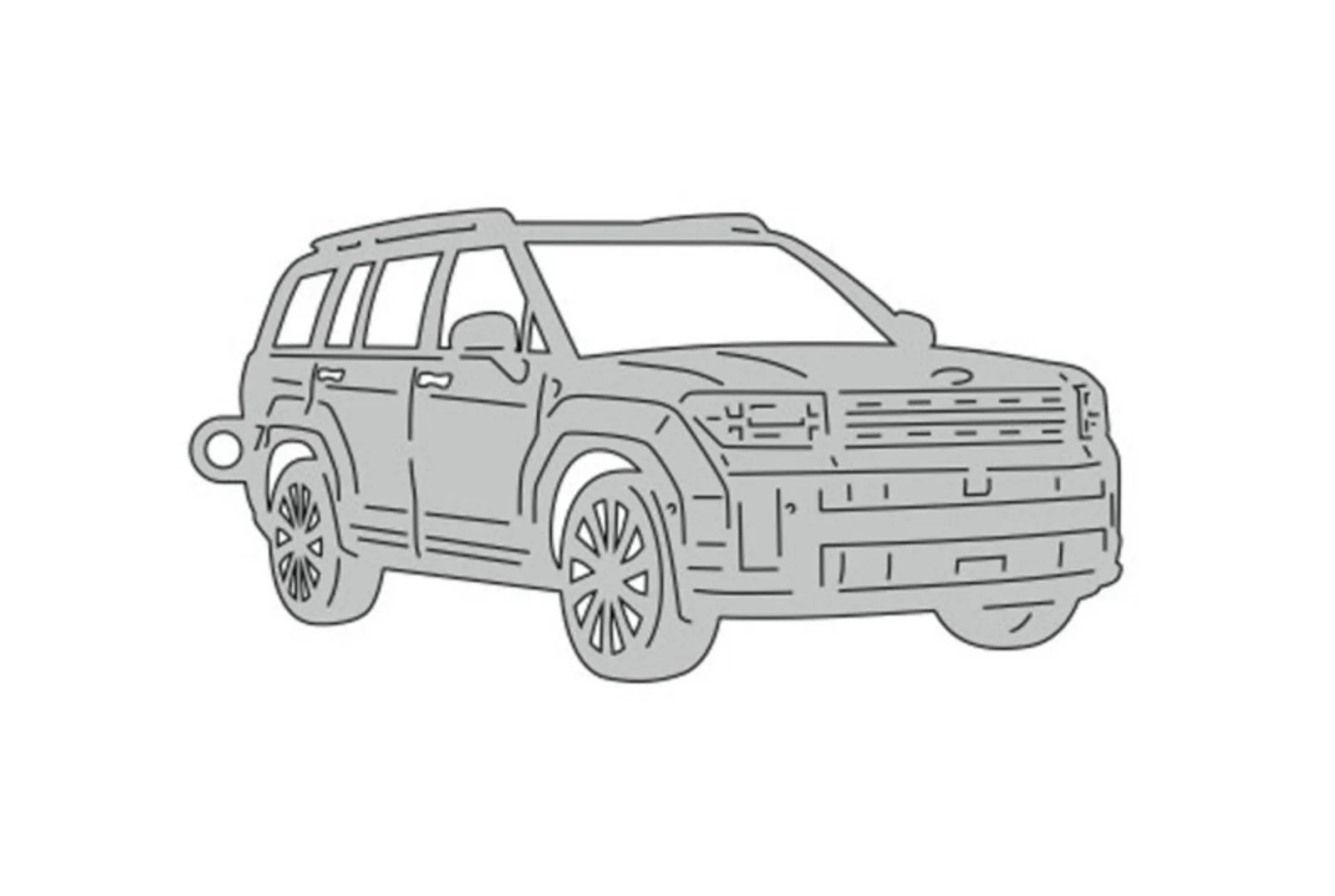 Car Keychain for Hyundai SantaFe V (type 3D)