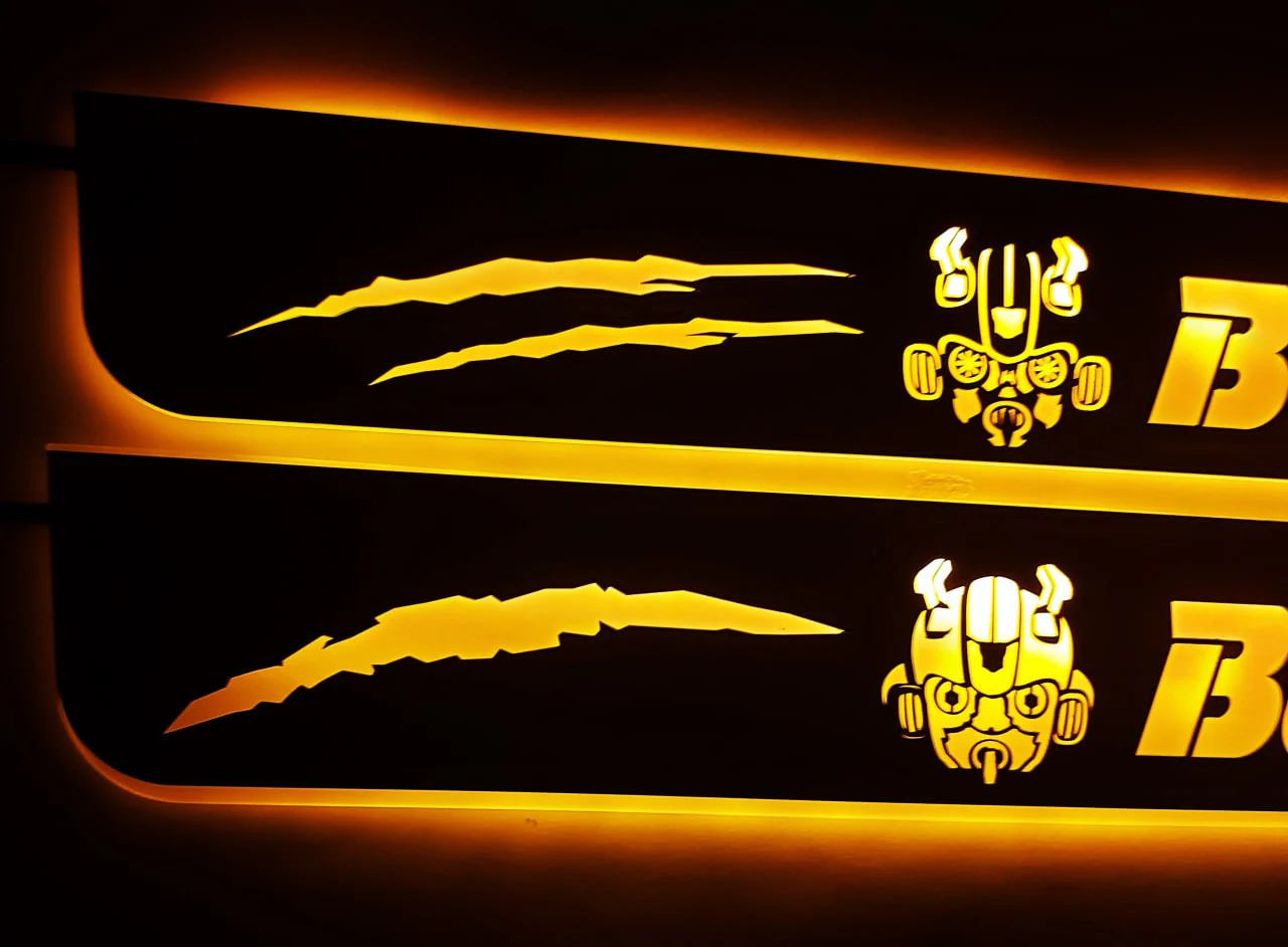 Chevrolet Camaro V 2009-2015 LED Door Sill With Logo BumbleBee - Image 3