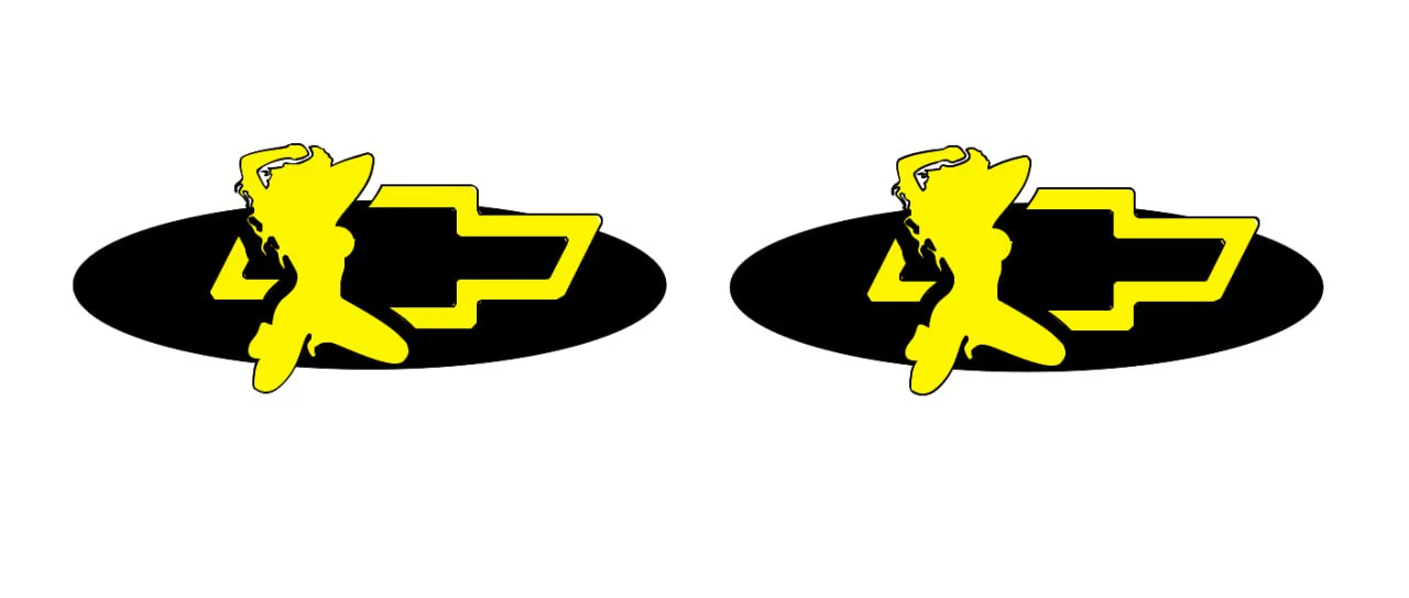 Chevrolet emblem for fenders with Chevrolet Girl logo