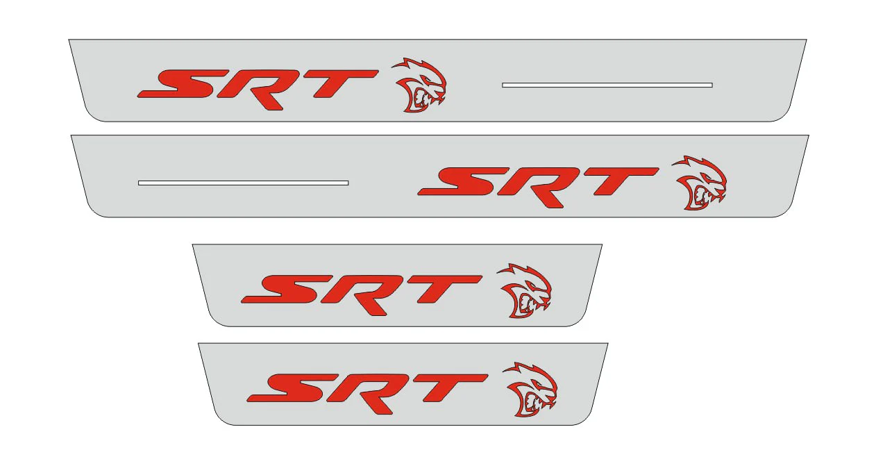 Chrysler 300C II Door Sill Led Plate With SRT HELLCAT Logo (Type 2) - Image 2