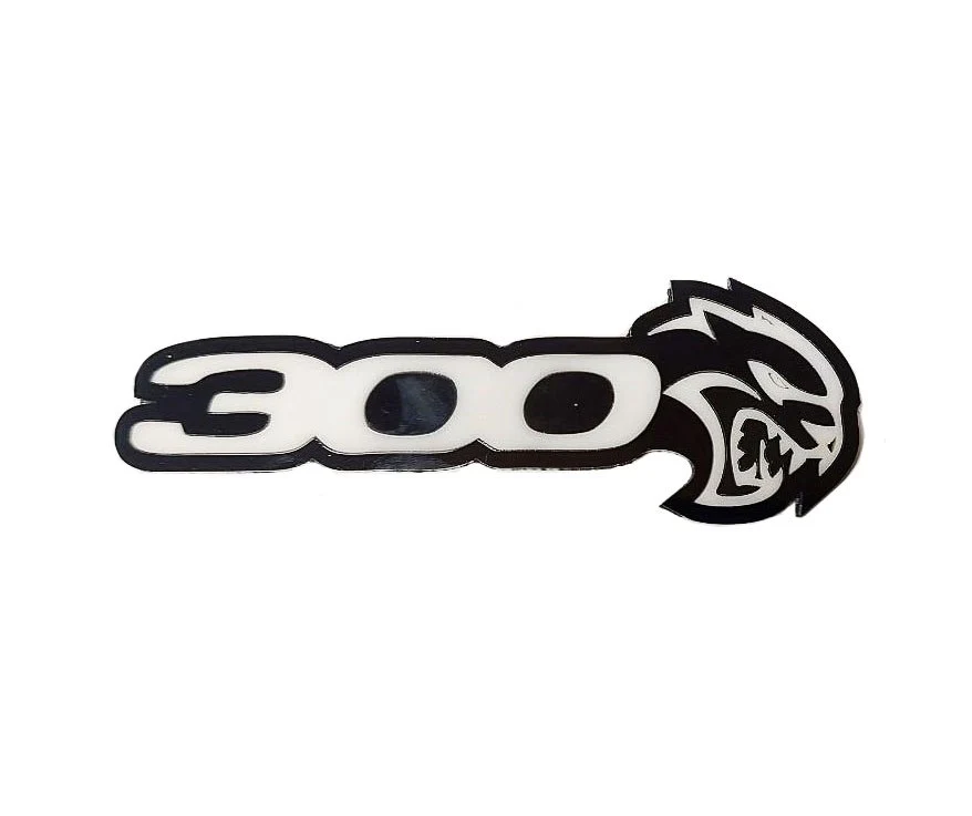 Chrysler 300C II tailgate trunk rear emblem with 300 + Hellcat logo - Image 4