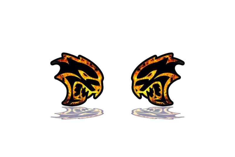Chrysler emblem for fenders with Hellcat Fire logo