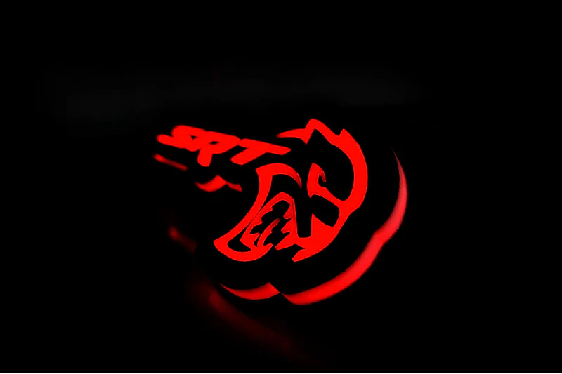 Chrysler Illuminated LED Radiator Grille Emblems and Badges with SRT Hellcat logo - Image 3