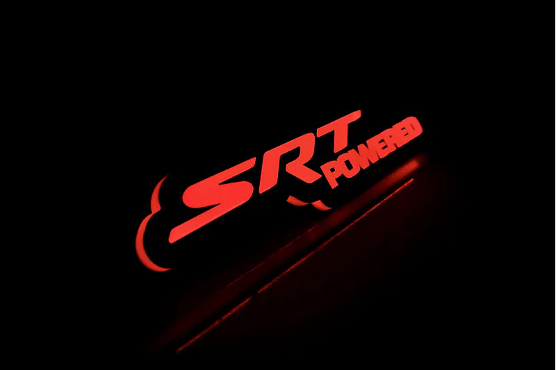 Chrysler Illuminated LED Radiator Grille Emblems and Badges with SRT powered logo