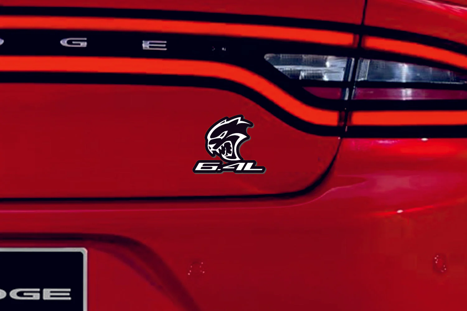 Chrysler tailgate trunk rear emblem with Hellcat 6.4L logo - Image 2