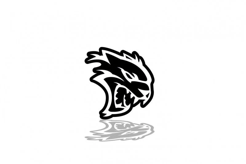 Chrysler tailgate trunk rear emblem with Hellcat logo (Type 2) - Image 2
