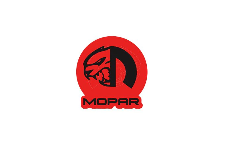 Chrysler tailgate trunk rear emblem with Mopar Hellcat logo (Type 2) - Image 2