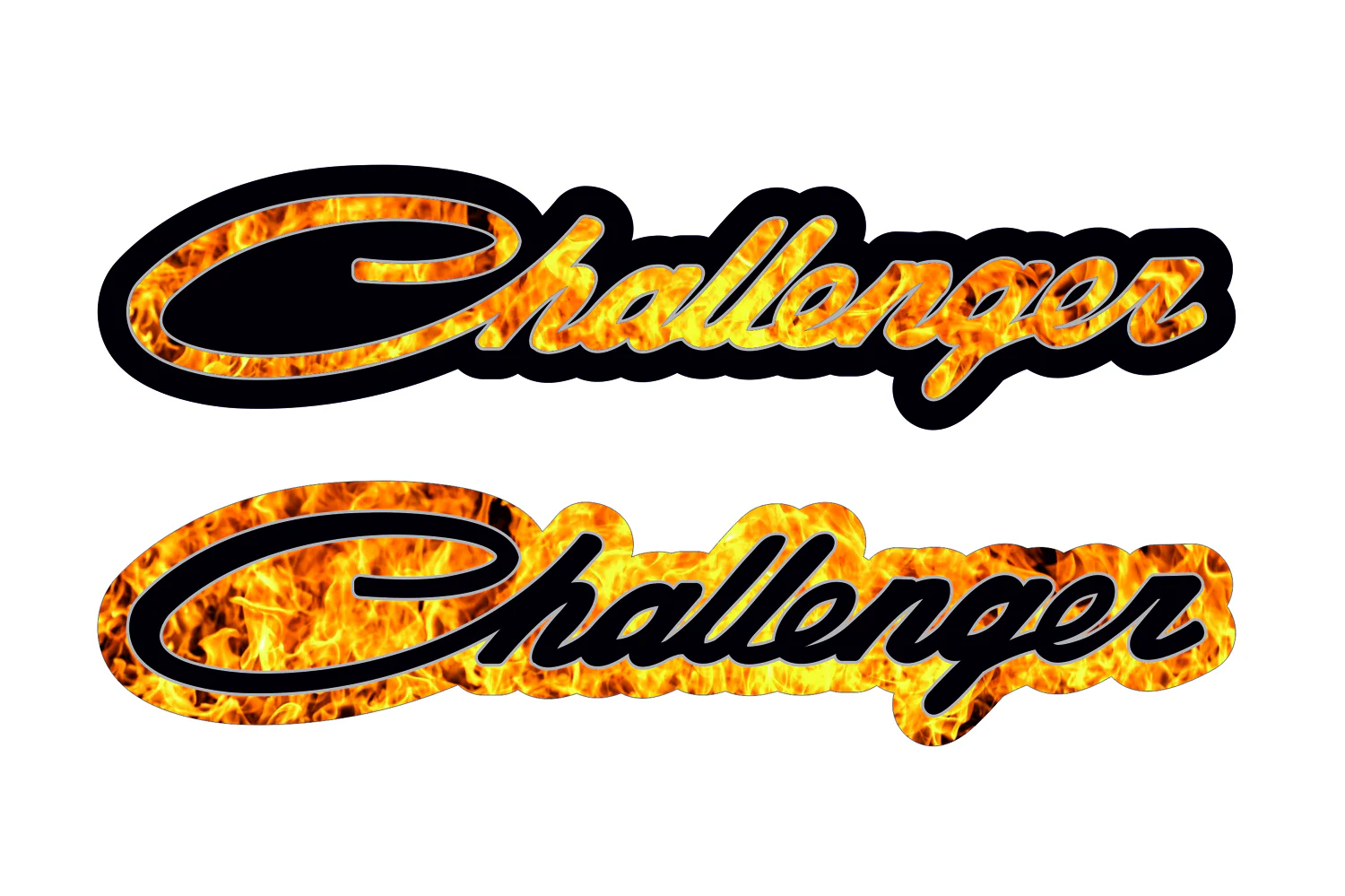 Dodge Challenger tailgate trunk rear emblem with Challenger Fire logo - Image 4