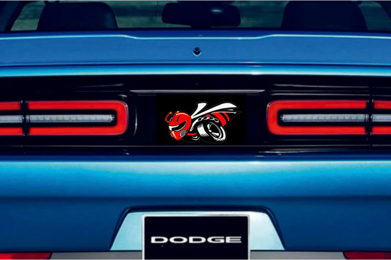 Dodge Challenger trunk rear emblem between tail lights with 1320 Scat Pack logo (type 3) - Image 2