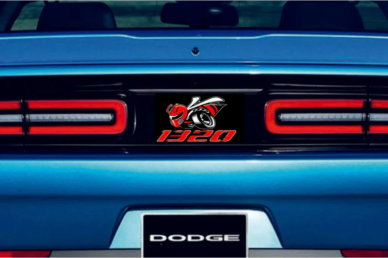 Dodge Challenger trunk rear emblem between tail lights with 1320 Scat Pack logo (type 4) - Image 2