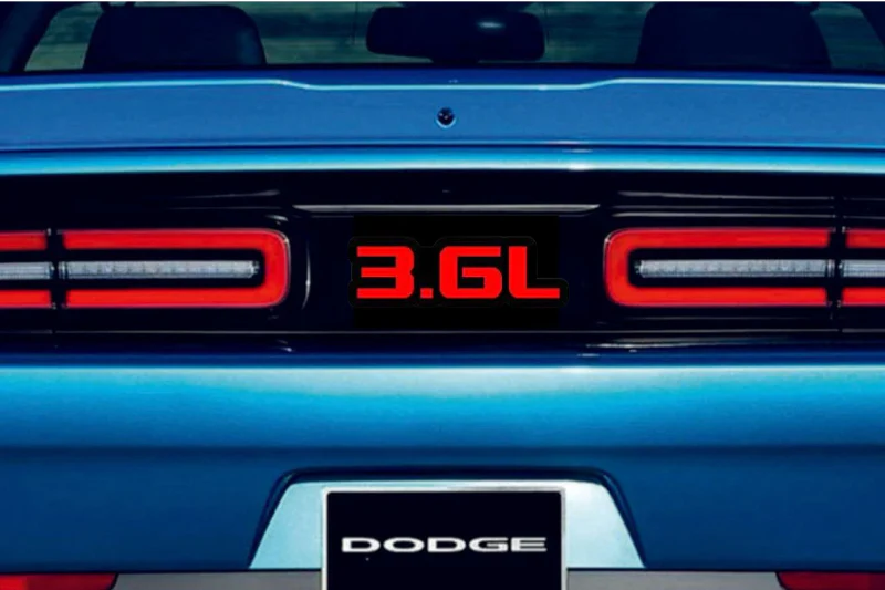Dodge Challenger trunk rear emblem between tail lights with 3.6L logo - Image 2