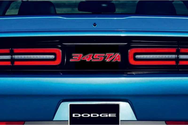 Dodge Challenger trunk rear emblem between tail lights with 345 T/A logo - Image 2