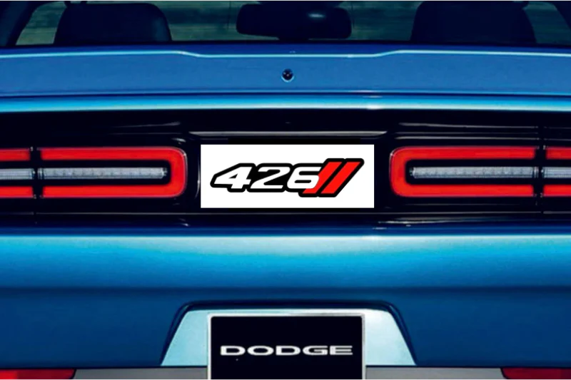 Dodge Challenger trunk rear emblem between tail lights with 426 + Dodge logo - Image 2