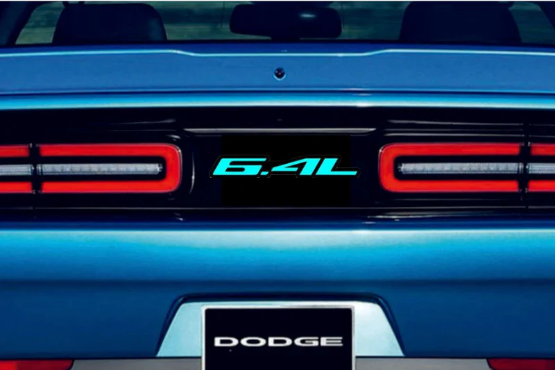 Dodge Challenger trunk rear emblem between tail lights with 6.4L logo - Image 2