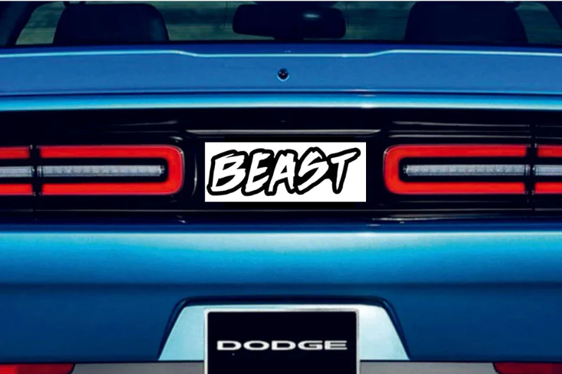 Dodge Challenger trunk rear emblem between tail lights with BEAST logo - Image 2