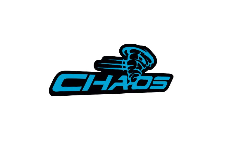 Dodge Challenger trunk rear emblem between tail lights with Chaos logo - Image 2