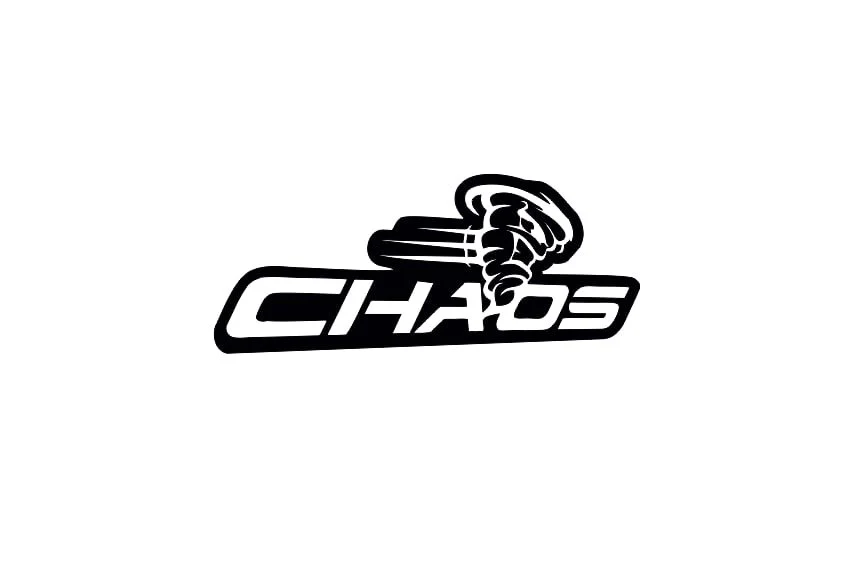 Dodge Challenger trunk rear emblem between tail lights with Chaos logo - Image 3