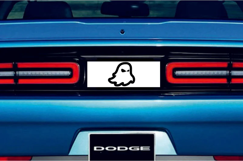 Dodge Challenger trunk rear emblem between tail lights with Ghost logo (Type 4) - Image 2