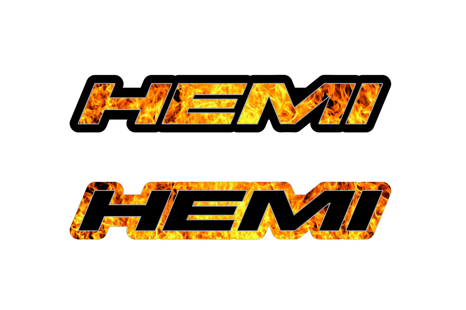 Dodge Challenger trunk rear emblem between tail lights with Hemi Fire logo - Image 2