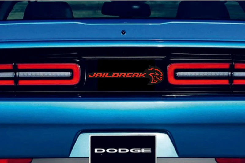 Dodge Challenger trunk rear emblem between tail lights with Jailbreak Hellcat logo - Image 2