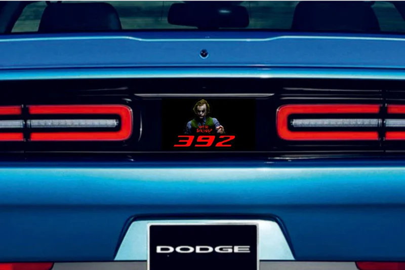 Dodge Challenger trunk rear emblem between tail lights with Joker 392 logo (Type 2) - Image 2