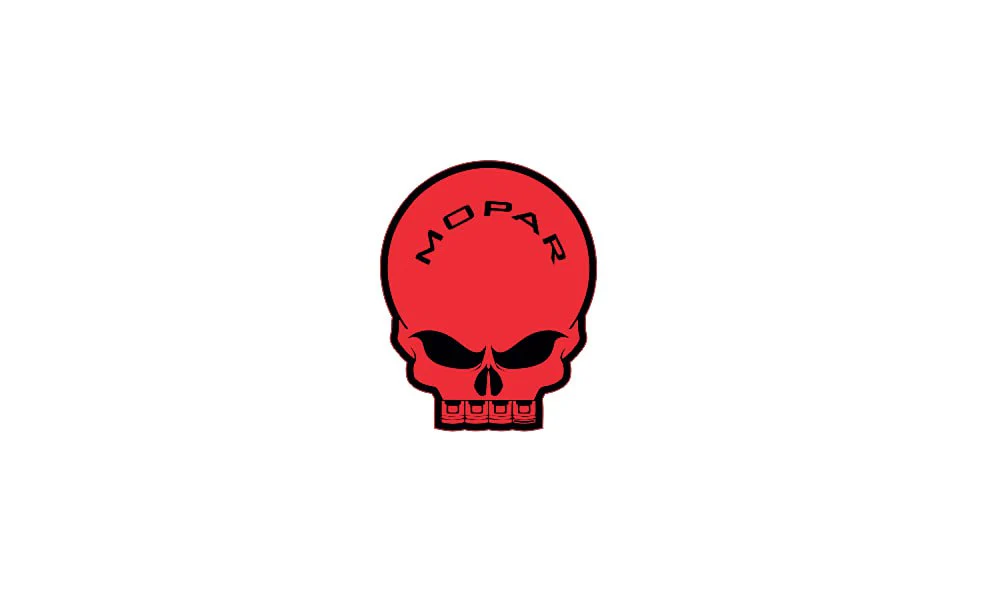 Dodge Challenger trunk rear emblem between tail lights with Mopar Skull logo (type 11)