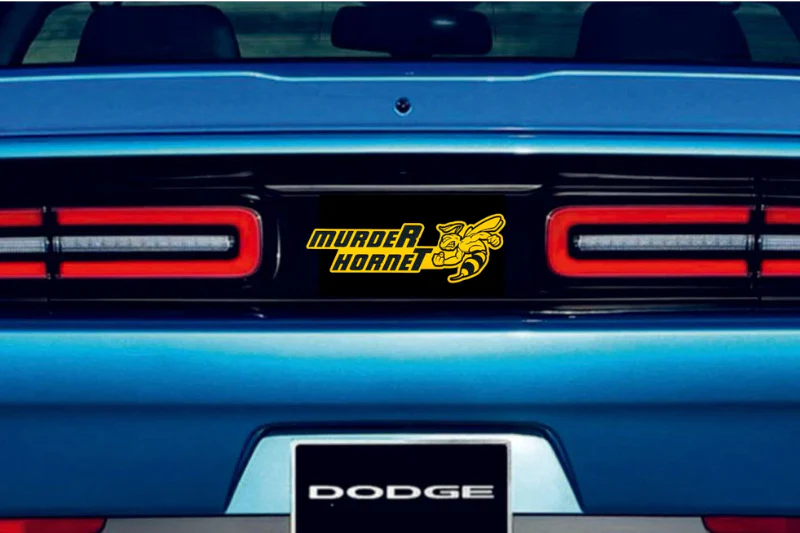 Dodge Challenger trunk rear emblem between tail lights with murdeR horneT logo - Image 2